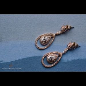 Anne Klein rose gold drop earrings